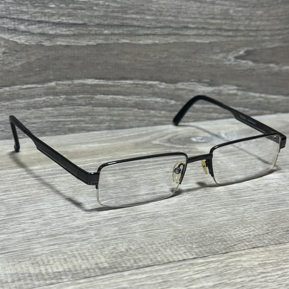 Bulova San Remo‎ Eyeglass Frames Semi Rimless Gunmetal 54-18-140 Rectangle Metal